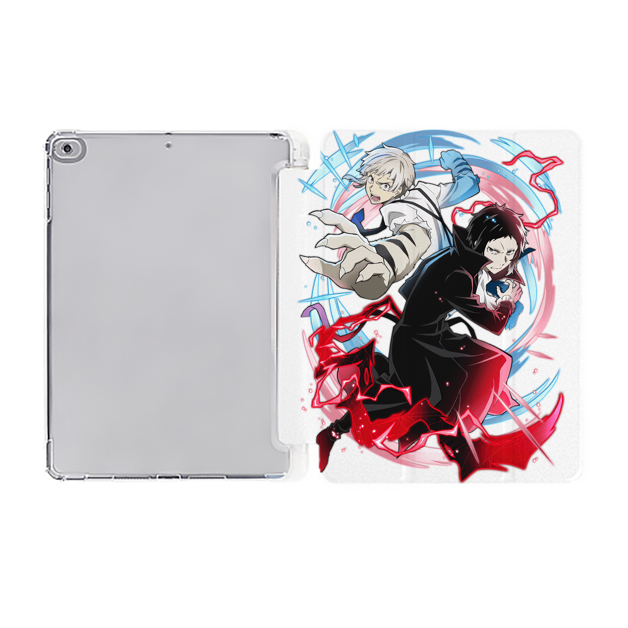 （画像用） 文豪ストレイドッグス Bungo Stray Dogs IPad ケース ペン収納付き 三つ折りスタンド PUレザー×シリコン 対応機種9.5/10.5/10.9インチ